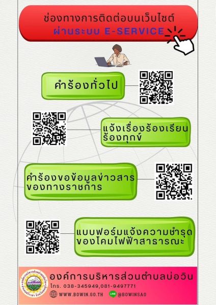 ช่องทางยื่นคำร้องออนไลน์ องค์การบริหารส่วนตำบลบ่อวิน