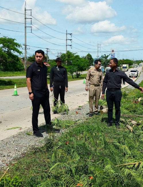  ลงพื้นที่ติดตามการตัดแต่งต้นไม้สูง ป้องกันอันตรายต่อผู้ใช้รถใช้ถนน
