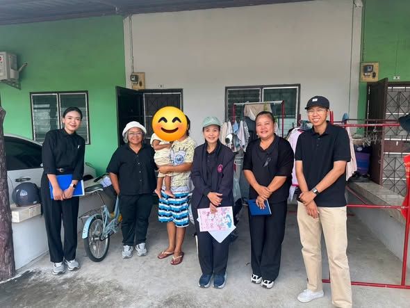 ลงพื้นที่ร่วมกับบ้านพักเด็กและครอบครัวจังหวัดชลบุรี เก็บข้อมูลเด็กที่ครอบครัวรายได้น้อย เพื่อรับทุนการศึกษา จำนวน 36 ราย 22 ครอบครัว 